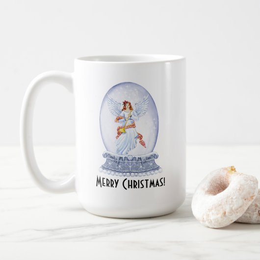 kerstbek met snowglobe koffiemok (Met donut)