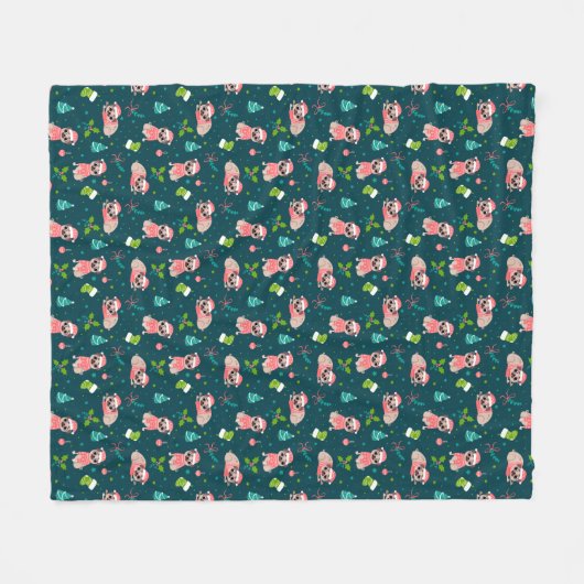 kerstbeker fleece deken (Voorkant (Horizontaal))