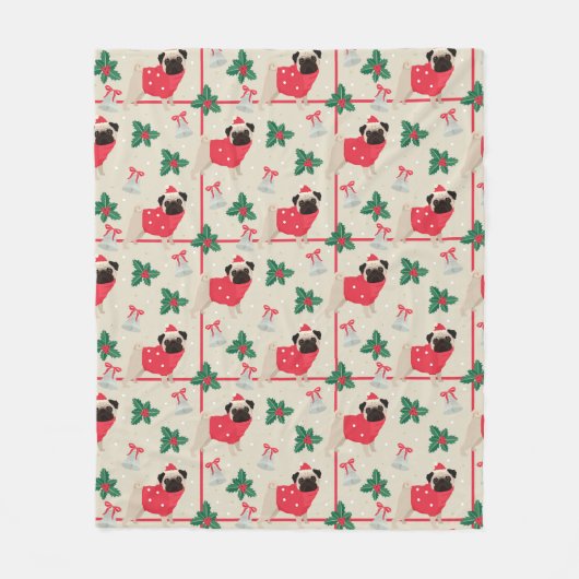 kerstbeker fleece deken (Voorkant)
