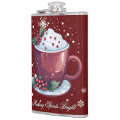 Kerstbeker met warme chocolademelk | Rood Heupfles (Links)