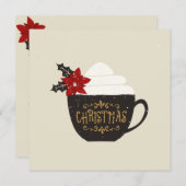  kerstbeker Red Poinsettia Kaart (Voorkant / Achterkant)