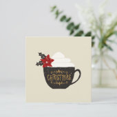  kerstbeker Red Poinsettia Kaart (Staand voorkant)