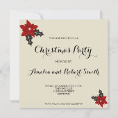  kerstbeker Red Poinsettia Kaart (Achterkant)