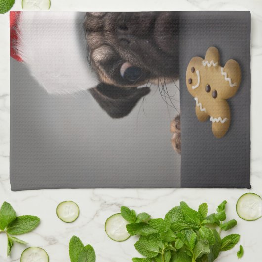 kerstbeker theedoek (Gevouwen)