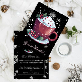 Kerstbeker van Hot Chocolate Holiday Party Kaart