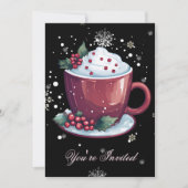 Kerstbeker van Hot Chocolate Holiday Party Kaart (Voorkant)