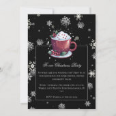 Kerstbeker van Hot Chocolate Holiday Party Kaart (Achterkant)