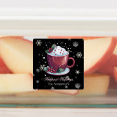 Kerstbeker van warme chocolademelk gepersonaliseer labels (Aangebracht)