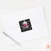 Kerstbeker van warme chocolademelk gepersonaliseer vierkante sticker (Envelop)