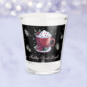 Kerstbeker van warme chocolademelk Shot Glass Glas