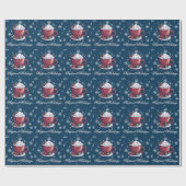 Kerstbeker Warme Chocolade | Blauw Cadeaupapier (Vlak)