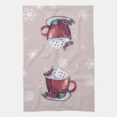 Kerstbeker Warme Chocolade | Blush Roze Theedoek (Verticaal)