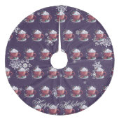 Kerstbeker Warme Chocolade | Paars Fleece Kerstboom Rok (Voorkant)