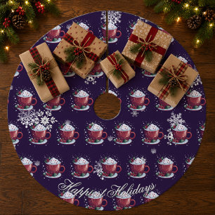 Kerstbeker Warme Chocolade Paars Fleece Kerstboom Rok