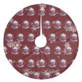 Kerstbeker Warme Chocolade | Rood Fleece Kerstboom Rok (Voorkant)