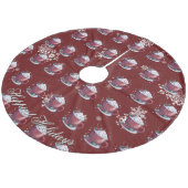 Kerstbeker Warme Chocolade | Rood Fleece Kerstboom Rok (Gekanteld)