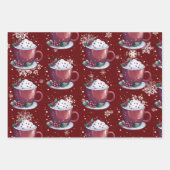 Kerstbeker Warme Chocolade | Rood Inpakpapier Vel (Voorkant 2)