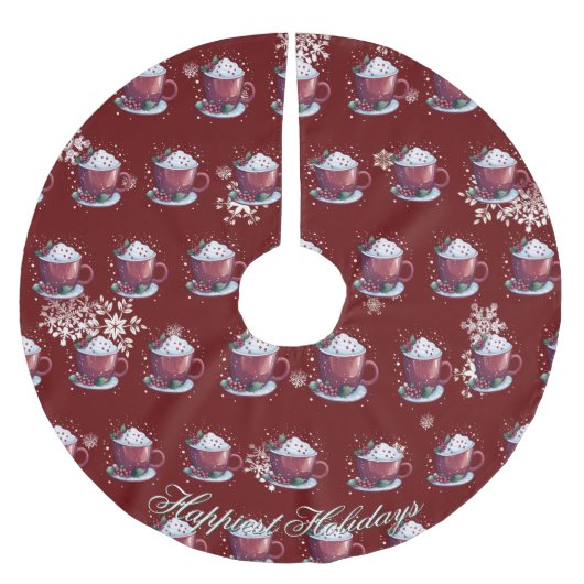 Kerstbeker Warme Chocolade | Rood Kerstboom Rok (Voorkant)