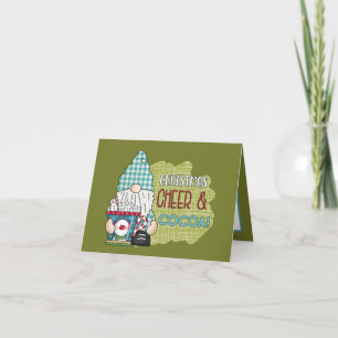 kerstbekeraarster cacao gnome voegt sentiment toe feestdagen kaart