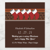 kerstbekistingslabel wijn etiket (Enkel label)