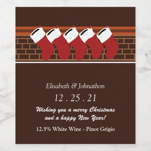 kerstbekistingslabel wijn etiket (Enkel label)