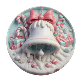 Kerstbel en snoepstokjes snijplank