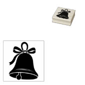 Kerstbel in zwart silhouet rubberstempel (Gestempeld)