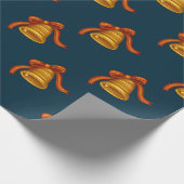 Kerstbel inpakpapier met donkerblauw (Hoek)