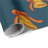 Kerstbel inpakpapier met donkerblauw (Rol Hoek)