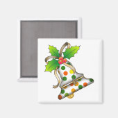 Kerstbel met Holly-12 Magneet (Voorkant / Achterkant)