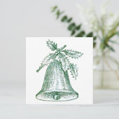 Kerstbel met hulst kaart (Staand voorkant)