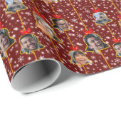 Kerstbel Ornamenten 6 Foto D-Red Cadeaupapier (Rol Hoek)