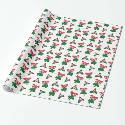 Kerstbel Patronen Cadeaupapier (Uitgerold)