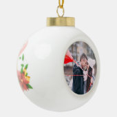 Kerstbel poinsettia Gepersonaliseerde foto Keramische Bal Ornament (Links)