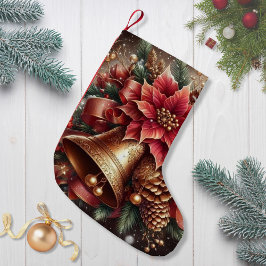 Kerstbel & Poinsettia Kleine Kerstsok