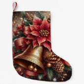 Kerstbel & Poinsettia Kleine Kerstsok (Voorkant)