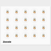 Kerstbel Waterverf Ronde Sticker (Vel)