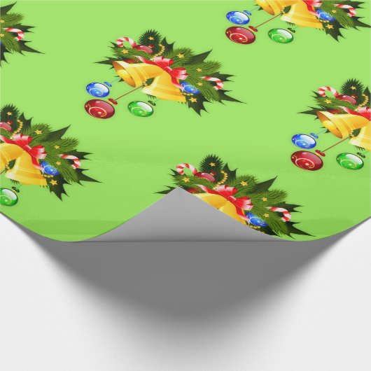 Kerstbellen en koopt naadloze geschenkverpakking cadeaupapier (Hoek)