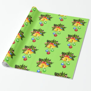 Kerstbellen en koopt naadloze geschenkverpakking cadeaupapier