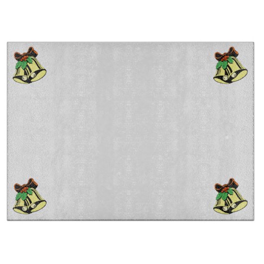 Kerstbellen Glas Snijplank (Voorkant)