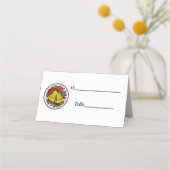 Kerstbellen Holly rood lint Plaatskaartje (Achterkant)