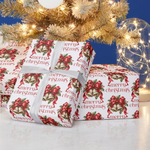 Kerstbellen & Hulst Decoratie Cadeaupapier