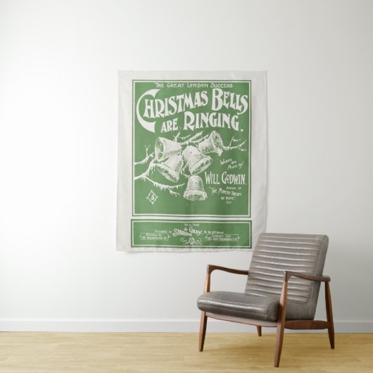 Kerstbellen luiden  kunstdruk 0179 wandkleed (In situ)