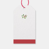 Kerstbellen met rode strik cadeaublaadjes cadeaulabel (Achterkant)