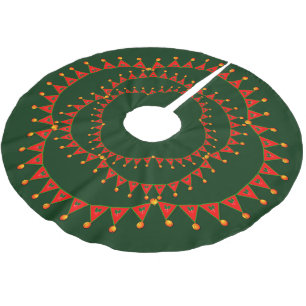 Kerstbellen met rode vlaggen kerstboom rok