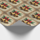 Kerstbellen op bladmuziek, cadeaupapier (Hoek)