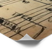 Kerstbellen op bladmuziek, poster (Hoek)