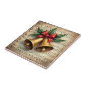 Kerstbellen op bladmuziek, tegeltje (Zijkant)