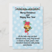 Kerstbellen op lichtblauwe achtergrond Kaart (Voorkant)