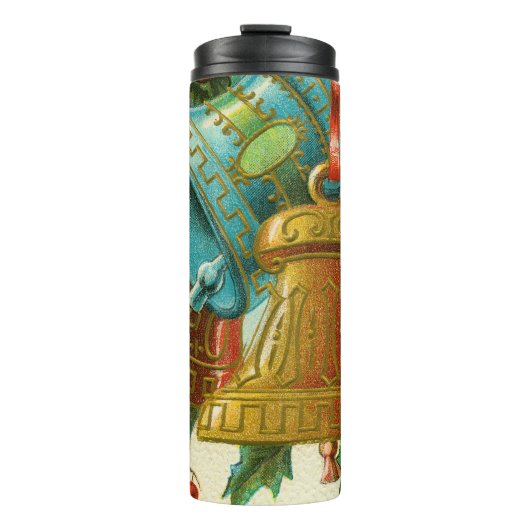 Kerstbellen, Oude Kerstkaart Thermosbeker (Voorkant)